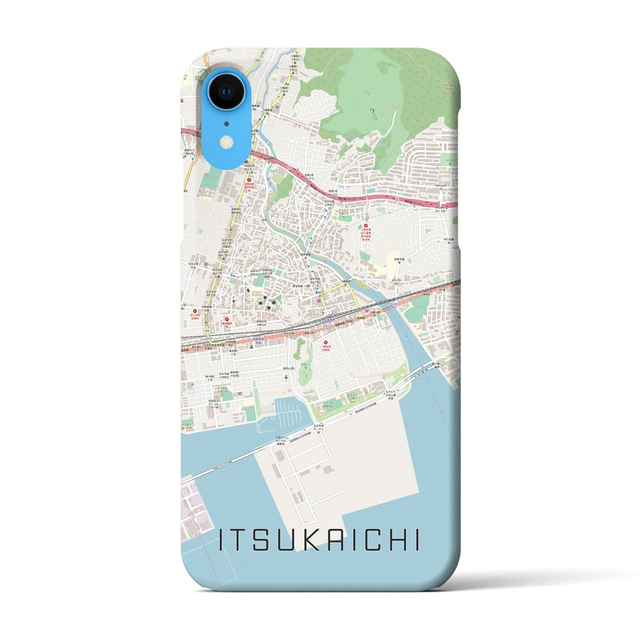 【五日市（広島県）】地図柄iPhoneケース（バックカバータイプ・ナチュラル）iPhone XR 用