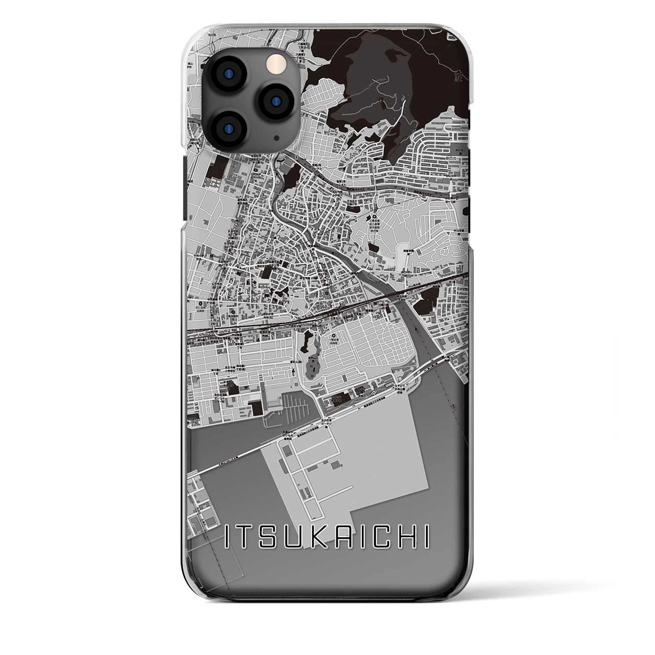 【五日市（広島県）】地図柄iPhoneケース（クリアタイプ・モノトーン）iPhone 11 Pro Max 用