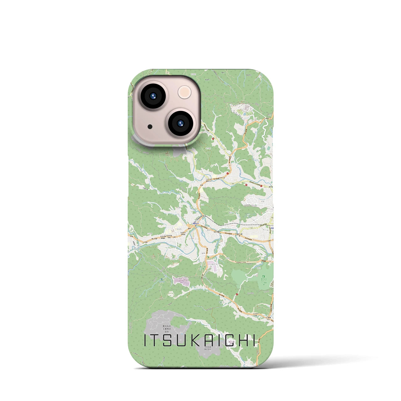 【五日市】地図柄iPhoneケース（バックカバータイプ・ナチュラル）iPhone 13 mini 用