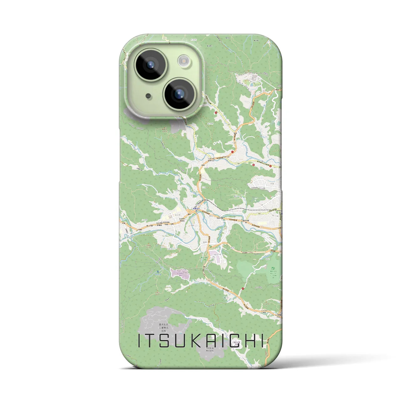 【五日市】地図柄iPhoneケース（バックカバータイプ・ナチュラル）iPhone 15 用