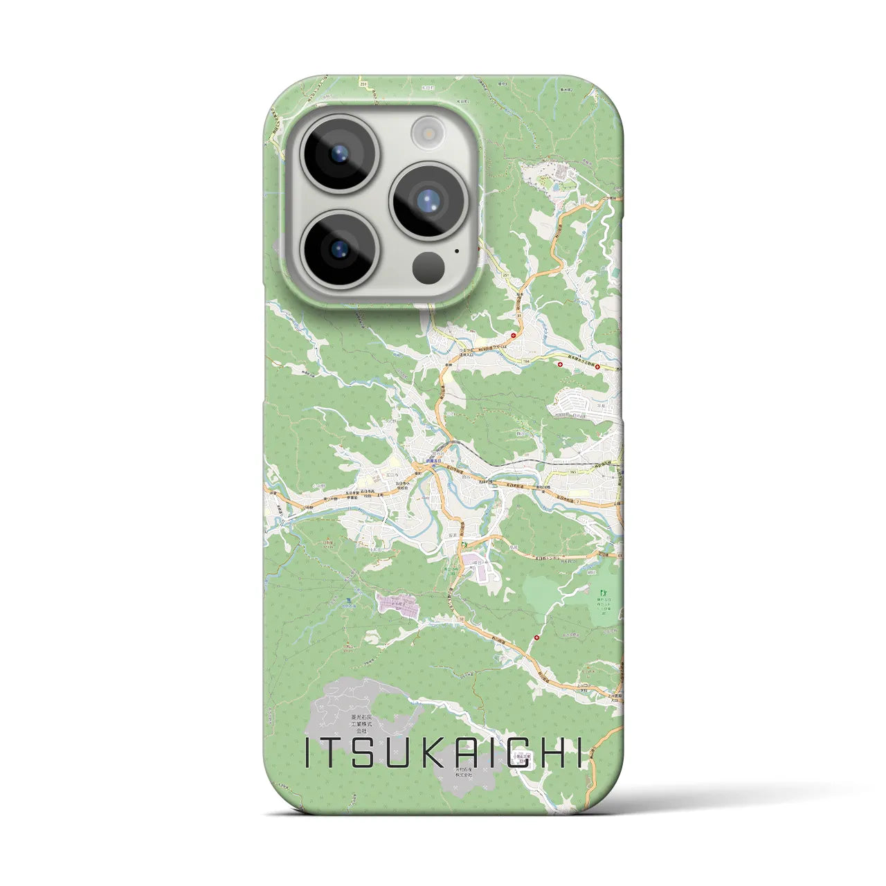 【五日市】地図柄iPhoneケース（バックカバータイプ・ナチュラル）iPhone 15 Pro 用