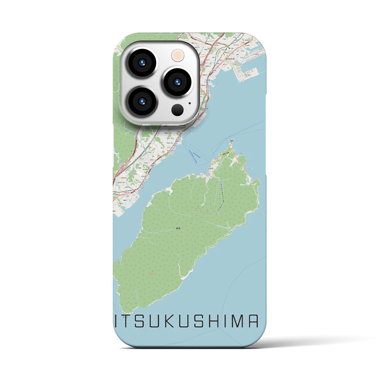 【厳島】地図柄iPhoneケース（バックカバータイプ・ナチュラル）iPhone 13 Pro 用