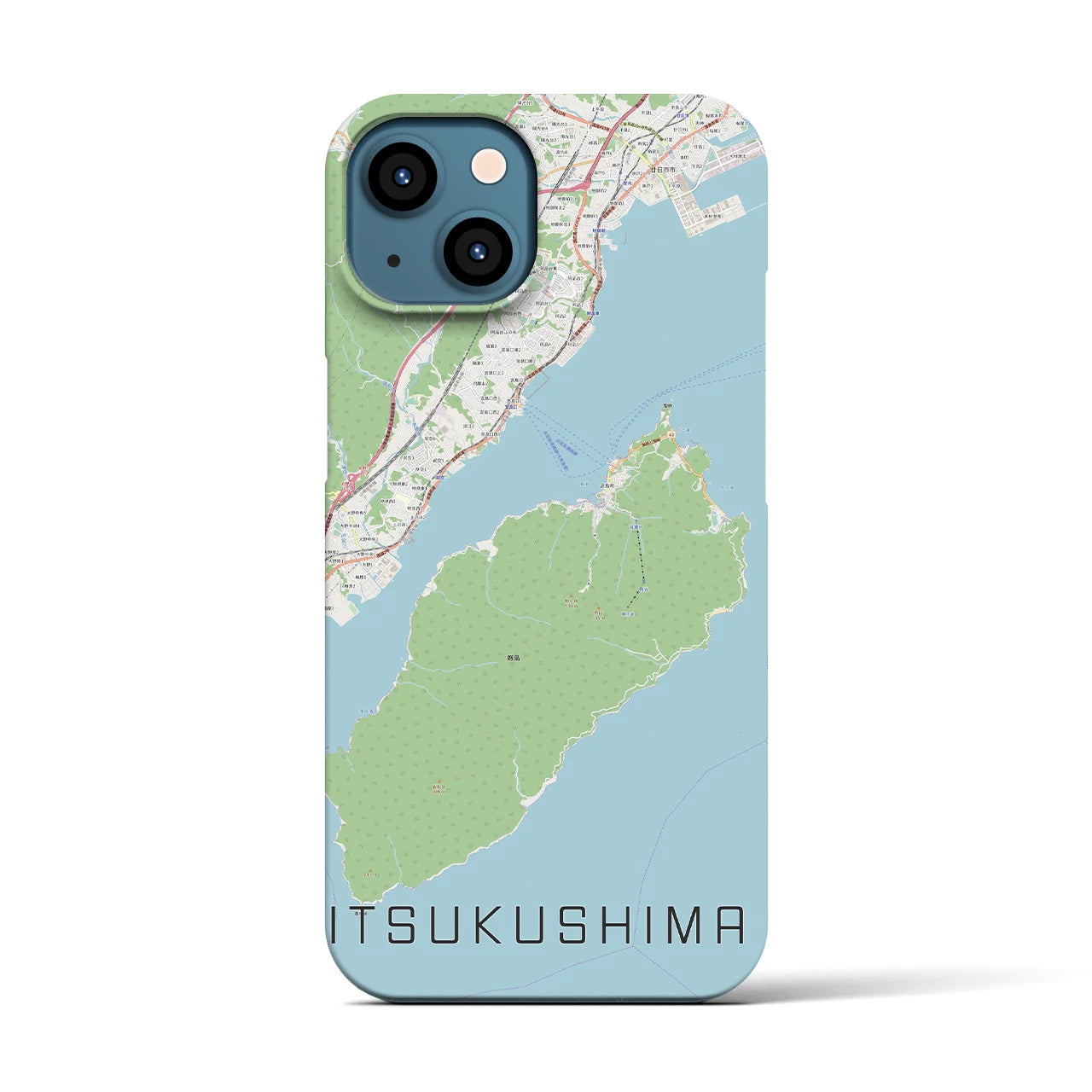 【厳島】地図柄iPhoneケース（バックカバータイプ・ナチュラル）iPhone 13 用