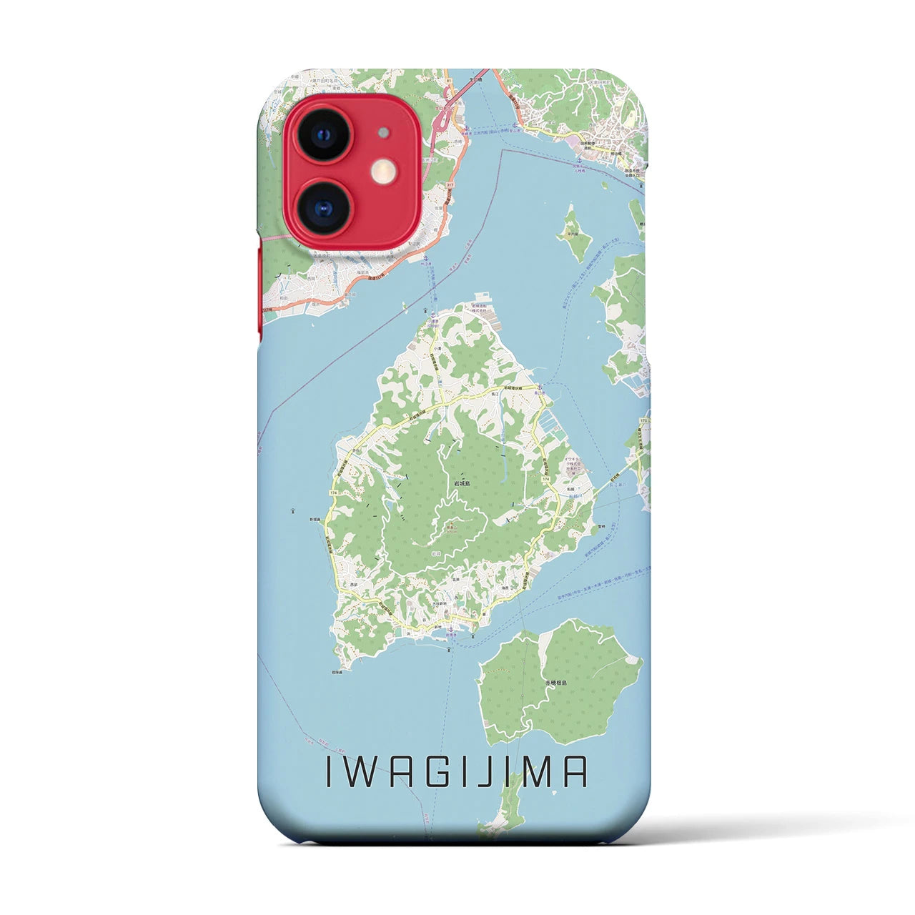 【岩城島】地図柄iPhoneケース（バックカバータイプ・ナチュラル）iPhone 11 用
