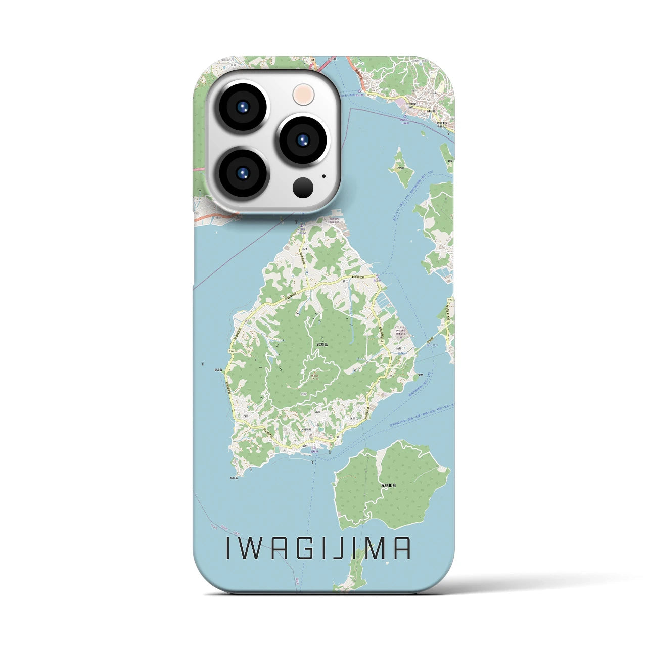 【岩城島】地図柄iPhoneケース（バックカバータイプ・ナチュラル）iPhone 13 Pro 用