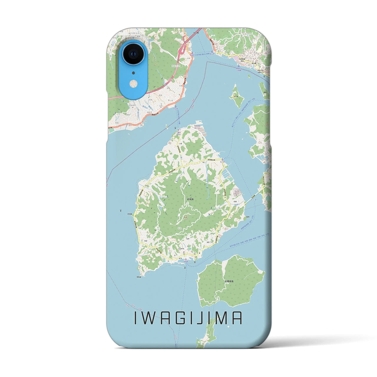 【岩城島】地図柄iPhoneケース（バックカバータイプ・ナチュラル）iPhone XR 用