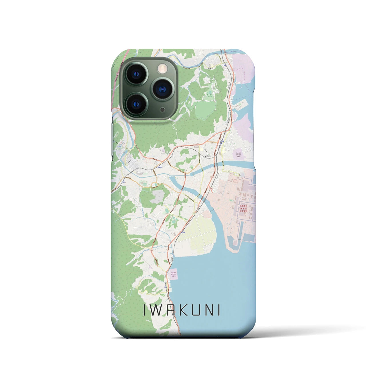 【岩国】地図柄iPhoneケース（バックカバータイプ・ナチュラル）iPhone 11 Pro 用