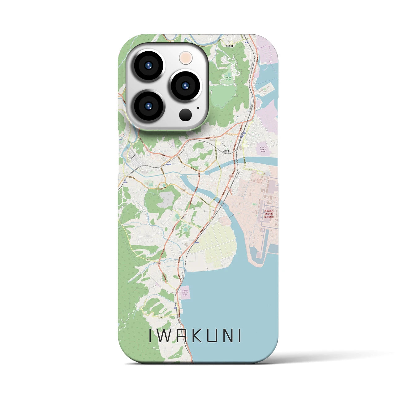 【岩国】地図柄iPhoneケース（バックカバータイプ・ナチュラル）iPhone 13 Pro 用
