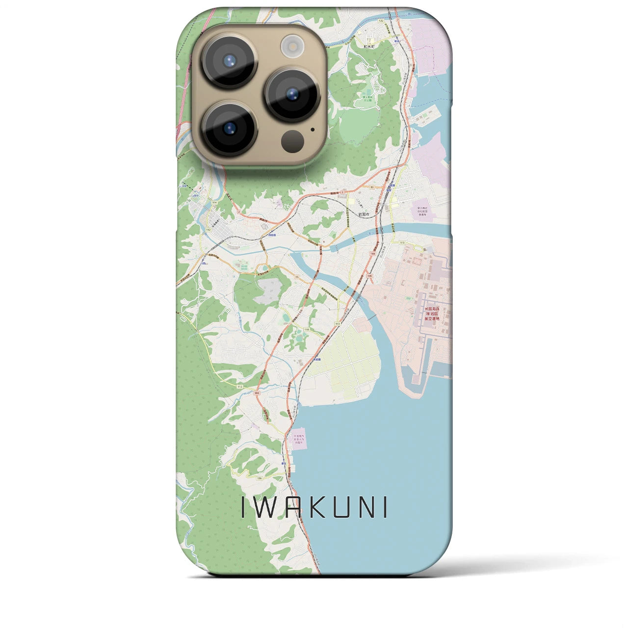【岩国】地図柄iPhoneケース（バックカバータイプ・ナチュラル）iPhone 14 Pro Max 用