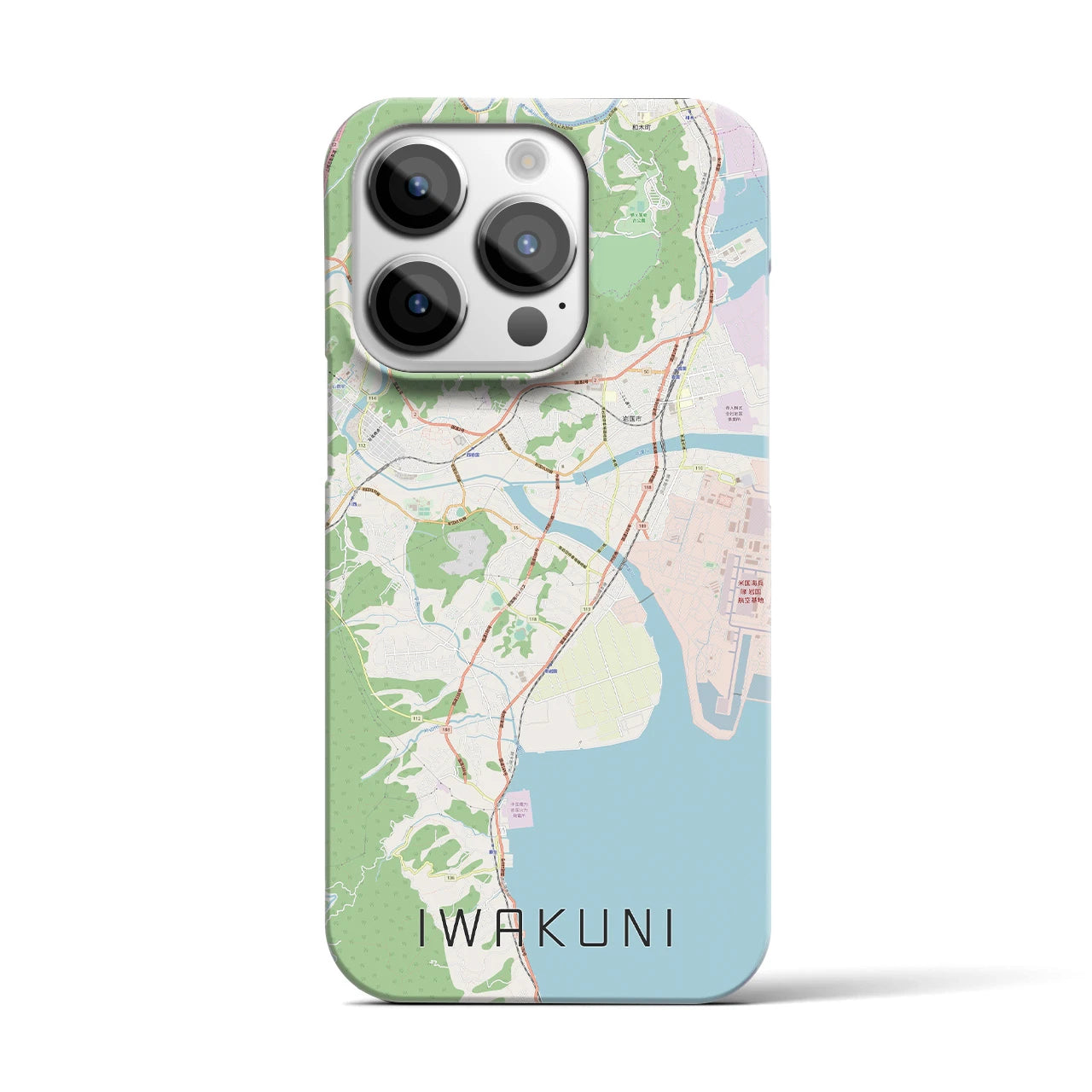 【岩国】地図柄iPhoneケース（バックカバータイプ・ナチュラル）iPhone 14 Pro 用