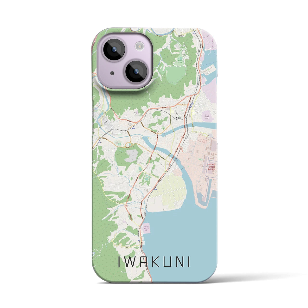 【岩国】地図柄iPhoneケース（バックカバータイプ・ナチュラル）iPhone 14 用