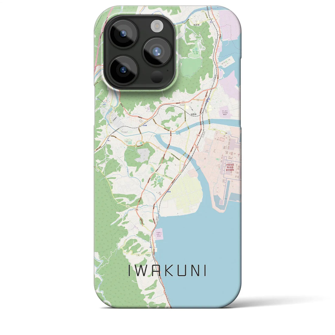 【岩国】地図柄iPhoneケース（バックカバータイプ・ナチュラル）iPhone 15 Pro Max 用