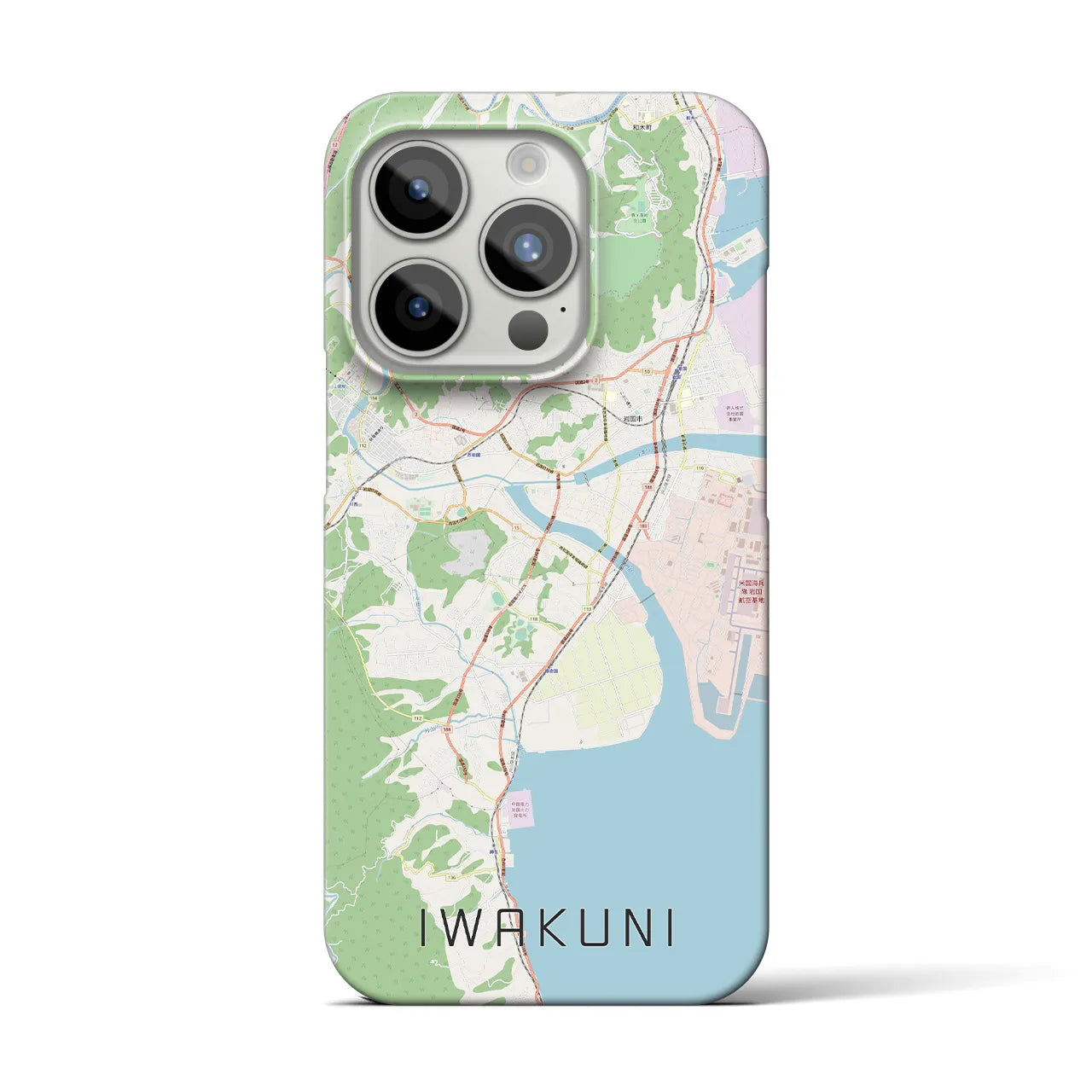 【岩国】地図柄iPhoneケース（バックカバータイプ・ナチュラル）iPhone 15 Pro 用