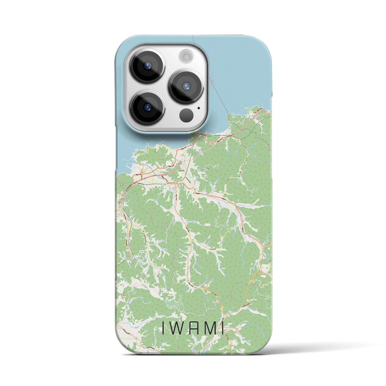 【岩美】地図柄iPhoneケース（バックカバータイプ・ナチュラル）iPhone 14 Pro 用