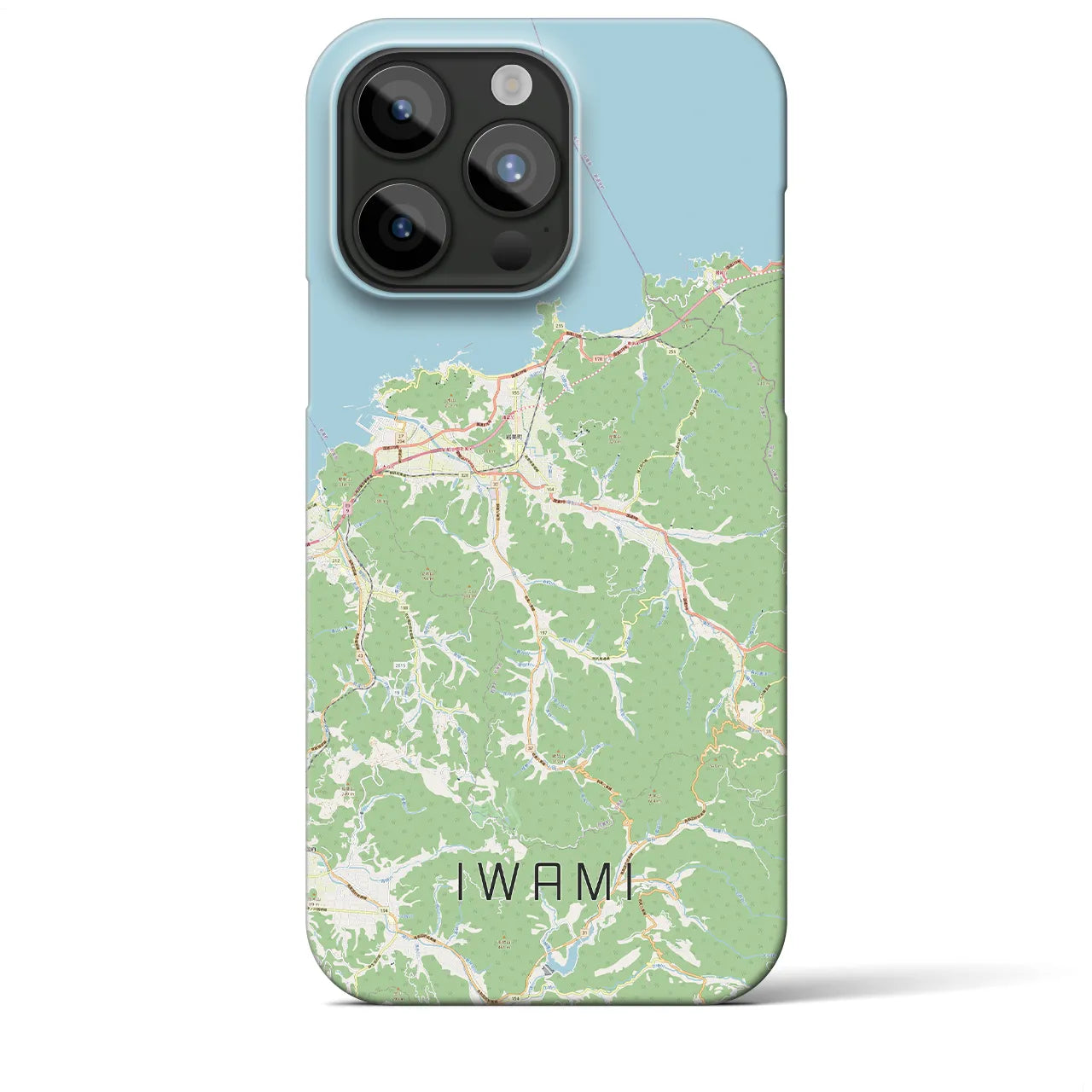 【岩美】地図柄iPhoneケース（バックカバータイプ・ナチュラル）iPhone 15 Pro Max 用