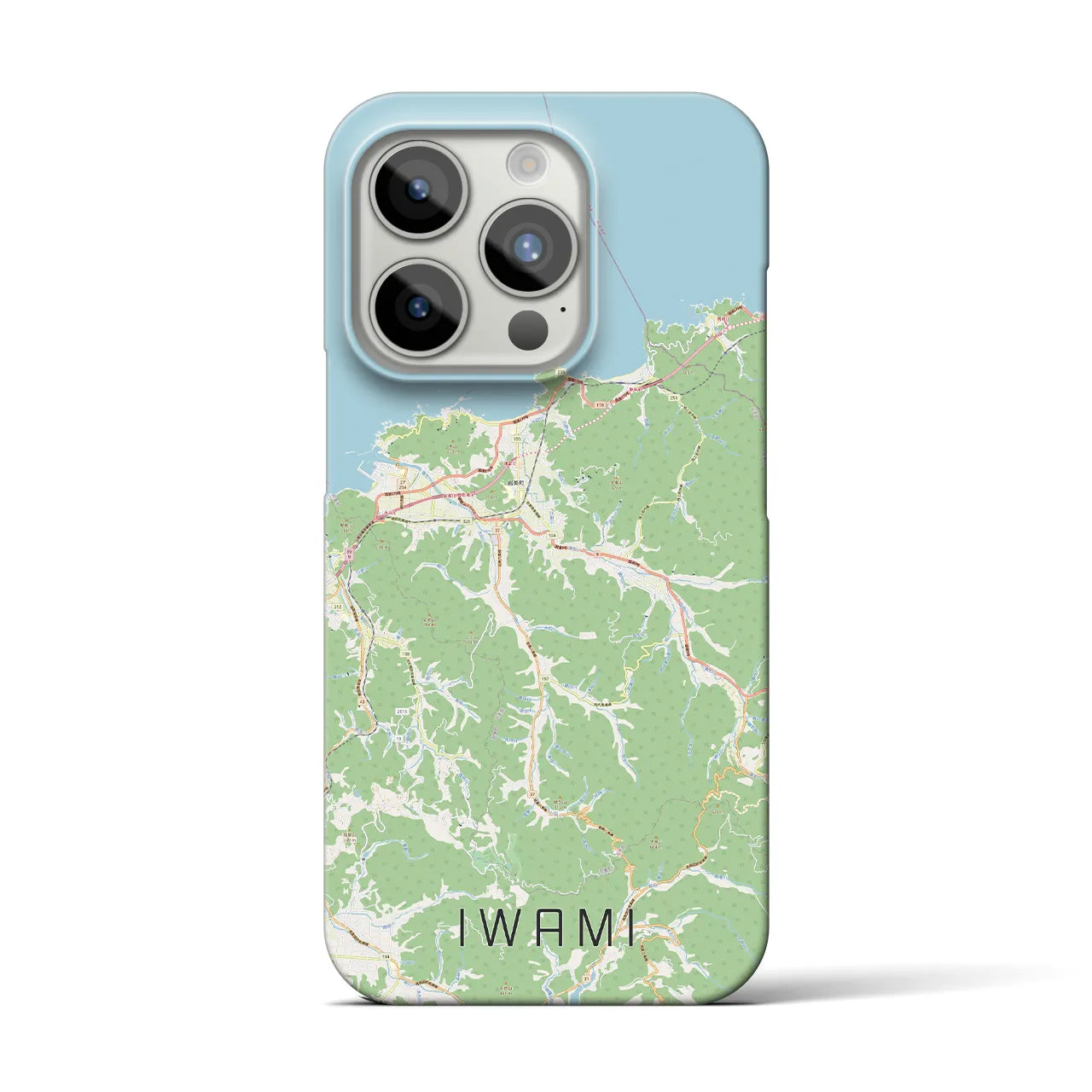 【岩美】地図柄iPhoneケース（バックカバータイプ・ナチュラル）iPhone 15 Pro 用
