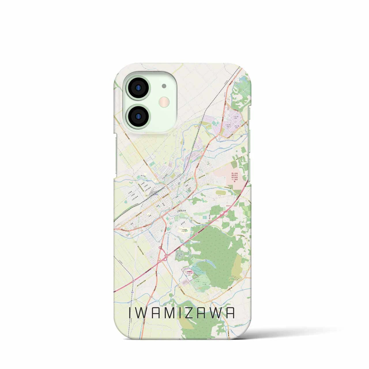 【岩見沢】地図柄iPhoneケース（バックカバータイプ・ナチュラル）iPhone 12 mini 用