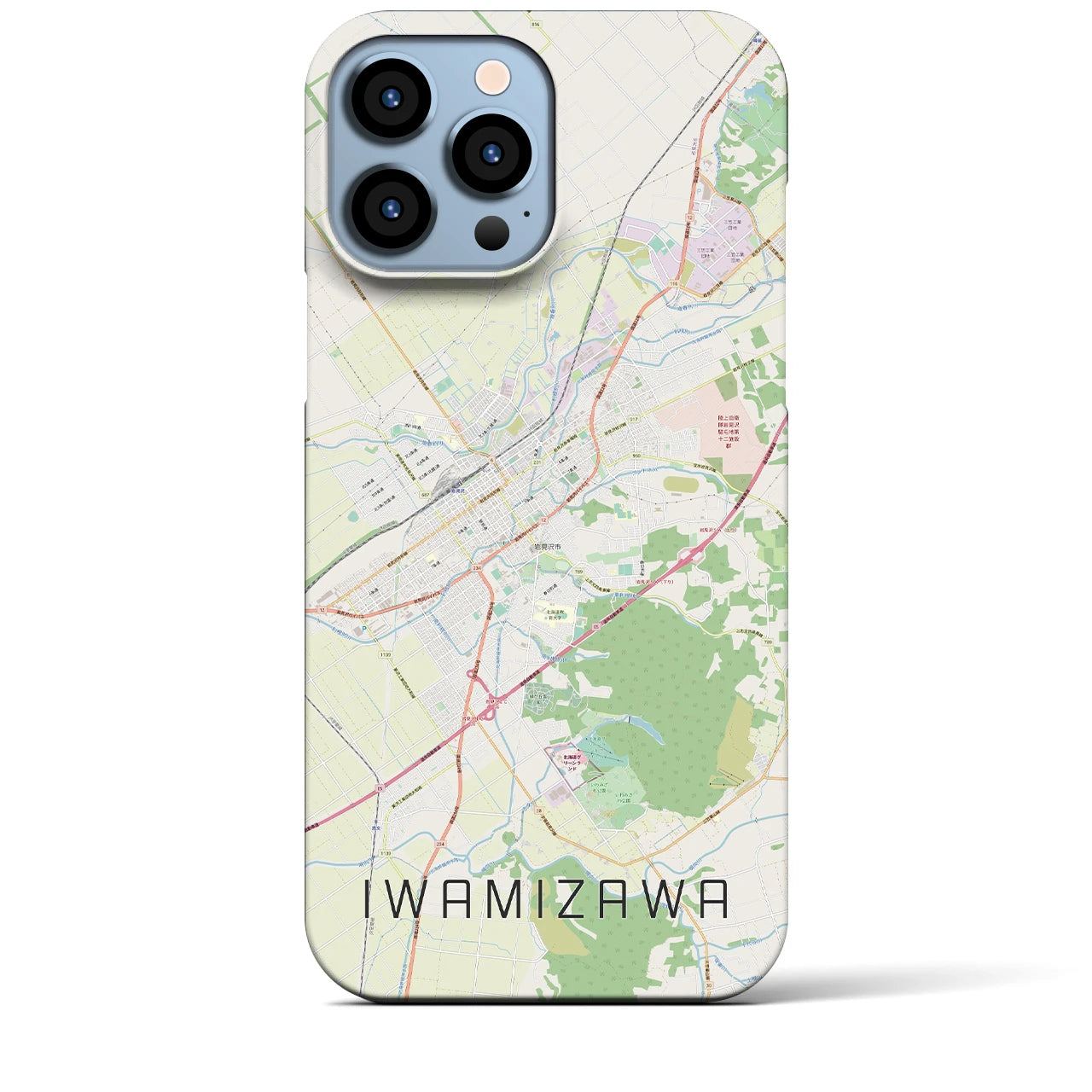 【岩見沢】地図柄iPhoneケース（バックカバータイプ・ナチュラル）iPhone 13 Pro Max 用