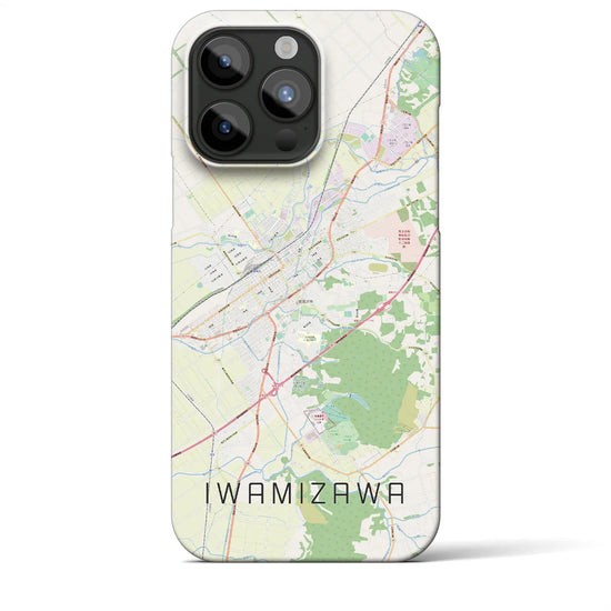 【岩見沢】地図柄iPhoneケース（バックカバータイプ・ナチュラル）iPhone 15 Pro Max 用