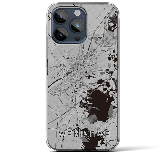 【岩見沢】地図柄iPhoneケース（クリアタイプ・モノトーン）iPhone 15 Pro Max 用