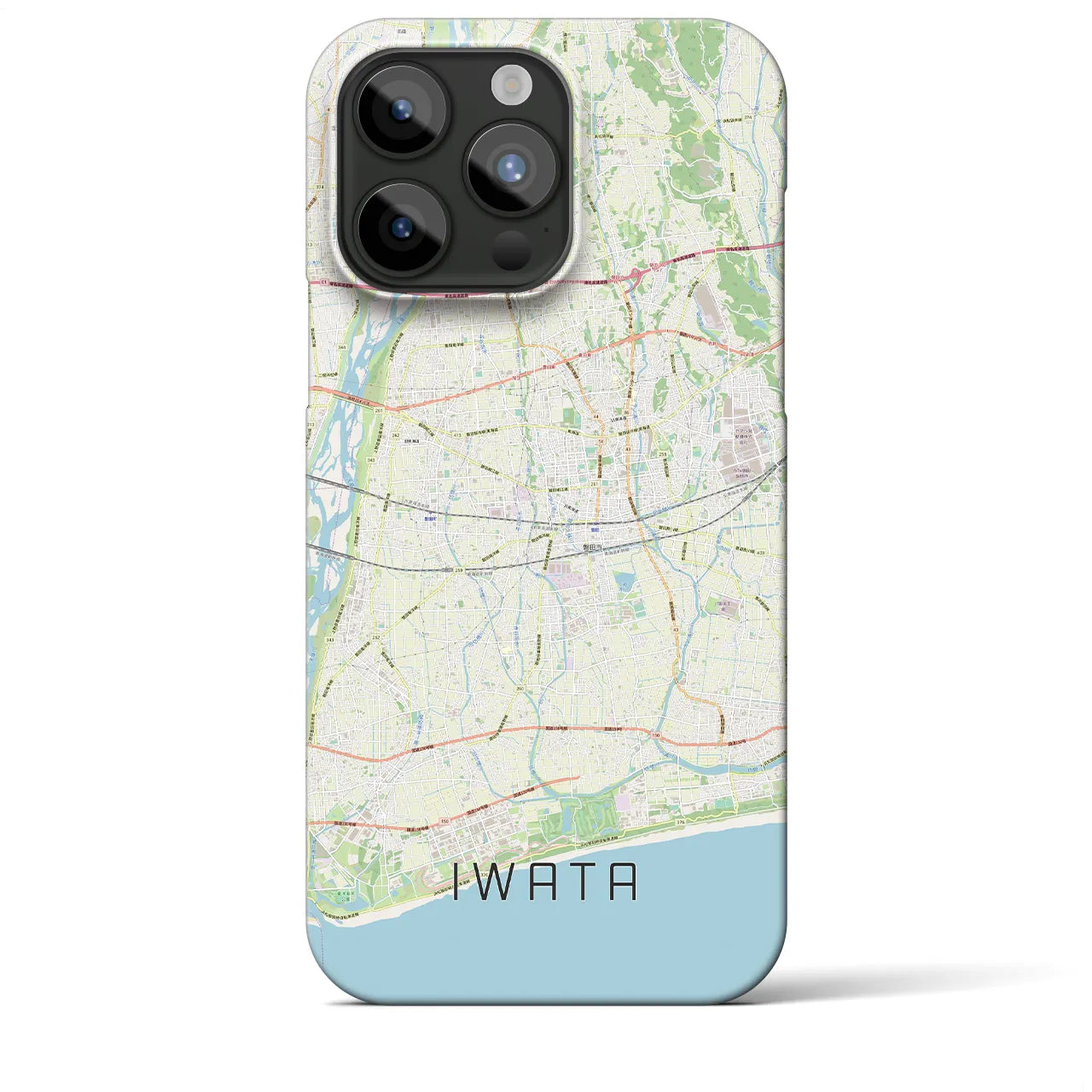 【磐田】地図柄iPhoneケース（バックカバータイプ・ナチュラル）iPhone 15 Pro Max 用