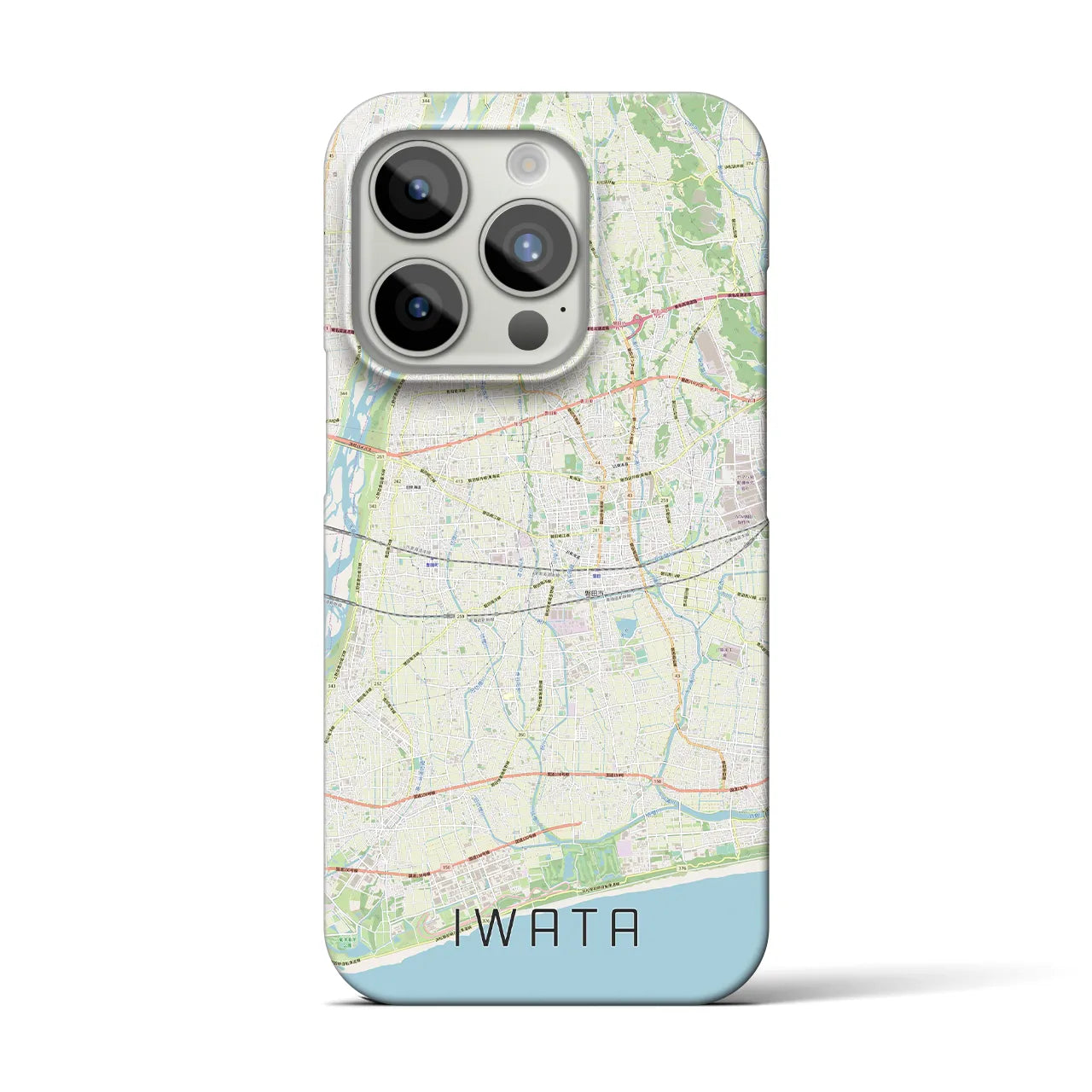 【磐田】地図柄iPhoneケース（バックカバータイプ・ナチュラル）iPhone 15 Pro 用