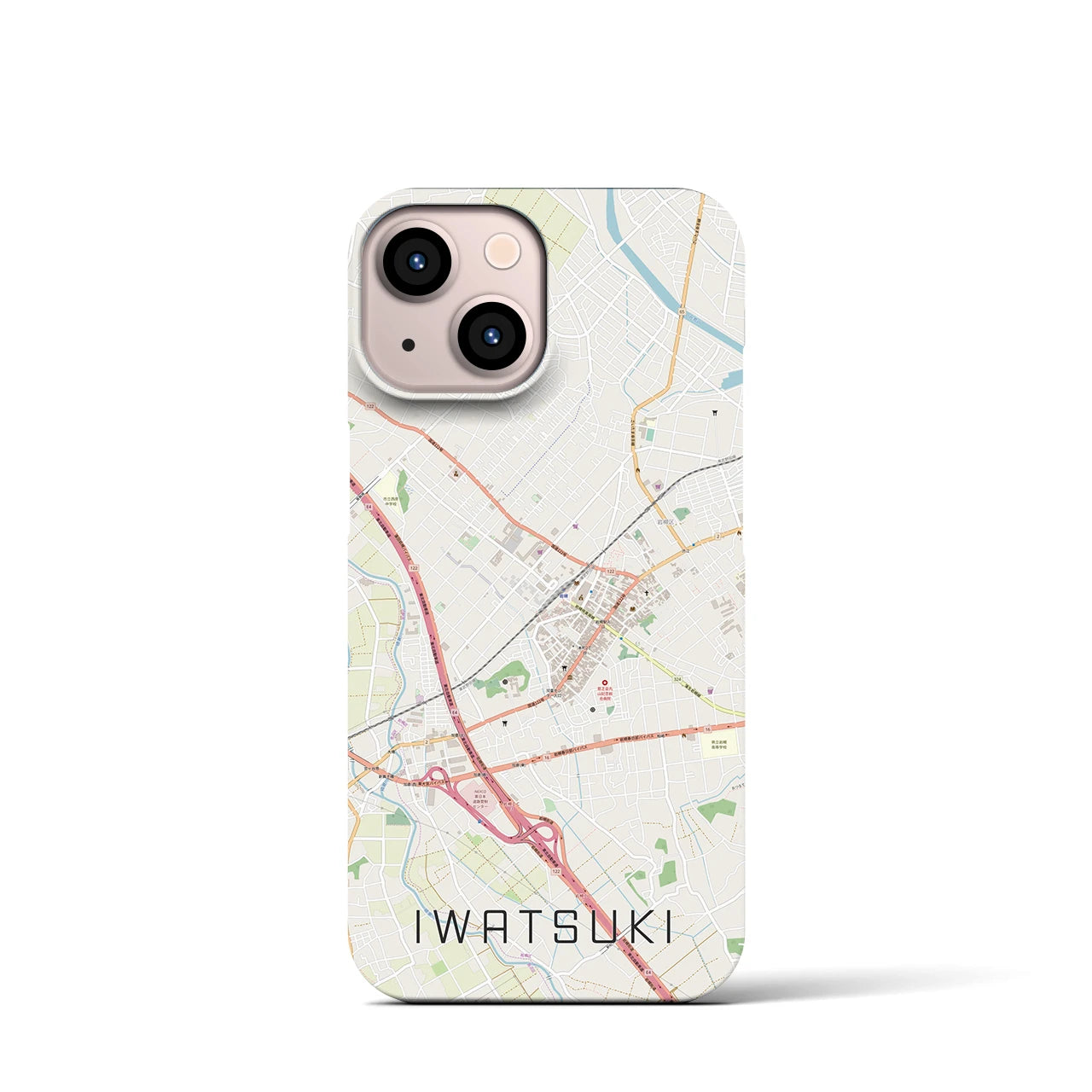 【岩槻】地図柄iPhoneケース（バックカバータイプ・ナチュラル）iPhone 13 mini 用