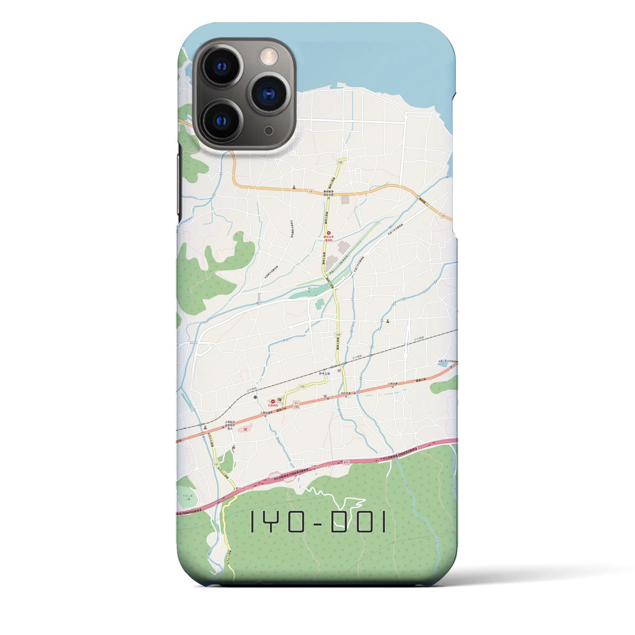 【伊予土居】地図柄iPhoneケース（バックカバータイプ・ナチュラル）iPhone 11 Pro Max 用