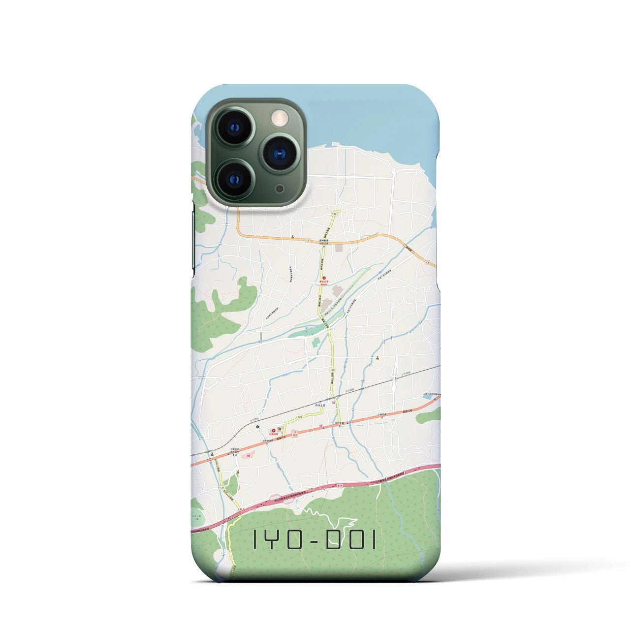 【伊予土居】地図柄iPhoneケース（バックカバータイプ・ナチュラル）iPhone 11 Pro 用