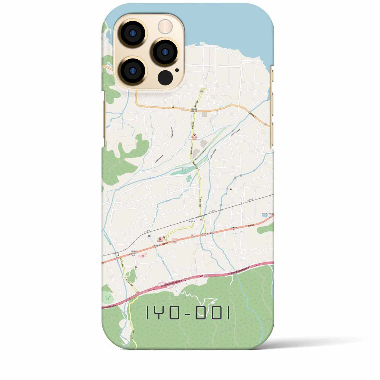 【伊予土居】地図柄iPhoneケース（バックカバータイプ・ナチュラル）iPhone 12 Pro Max 用