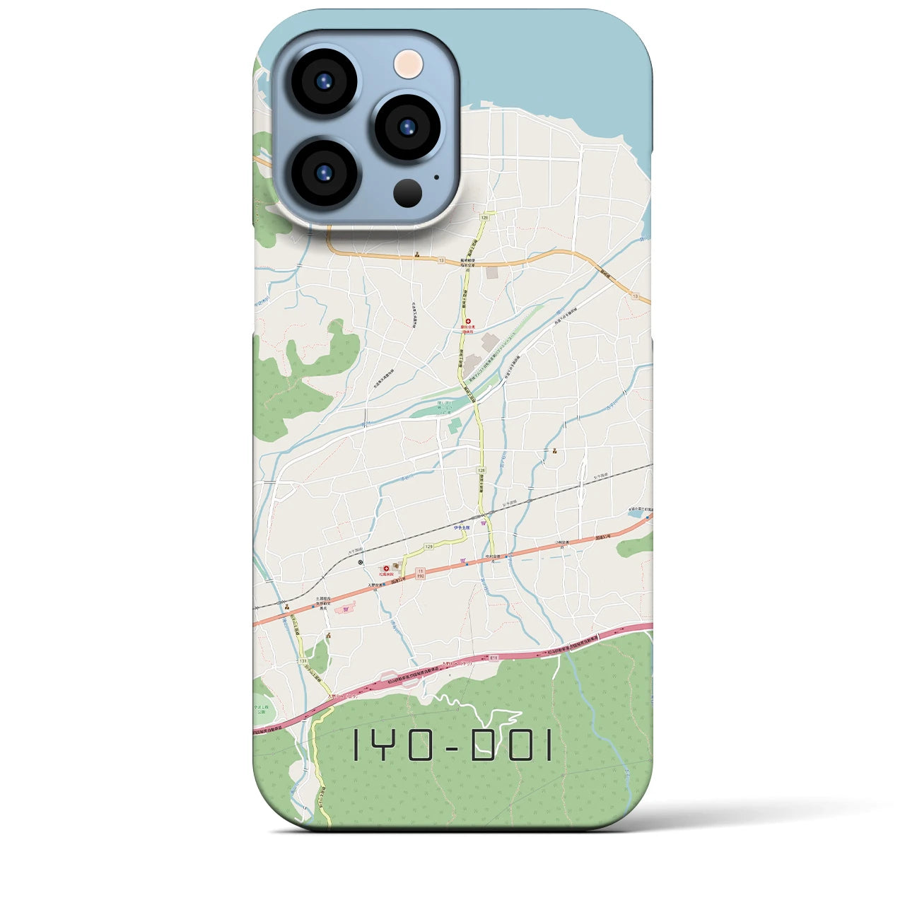 【伊予土居】地図柄iPhoneケース（バックカバータイプ・ナチュラル）iPhone 13 Pro Max 用