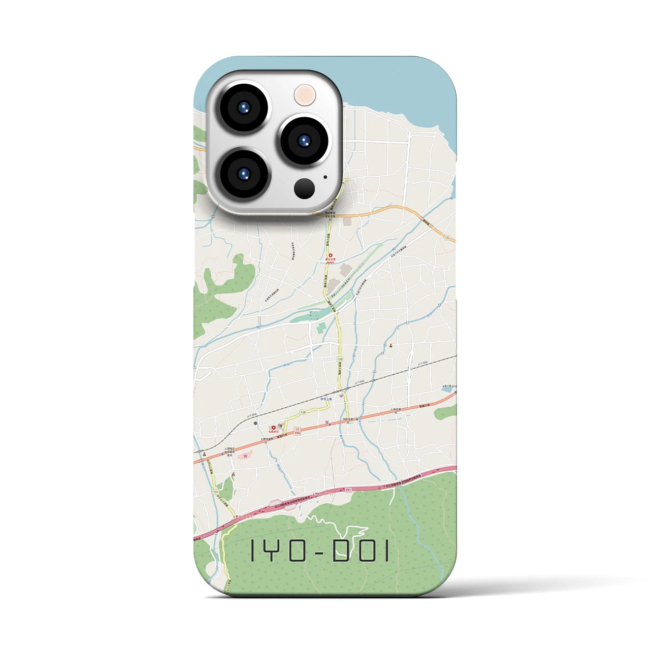 【伊予土居】地図柄iPhoneケース（バックカバータイプ・ナチュラル）iPhone 13 Pro 用