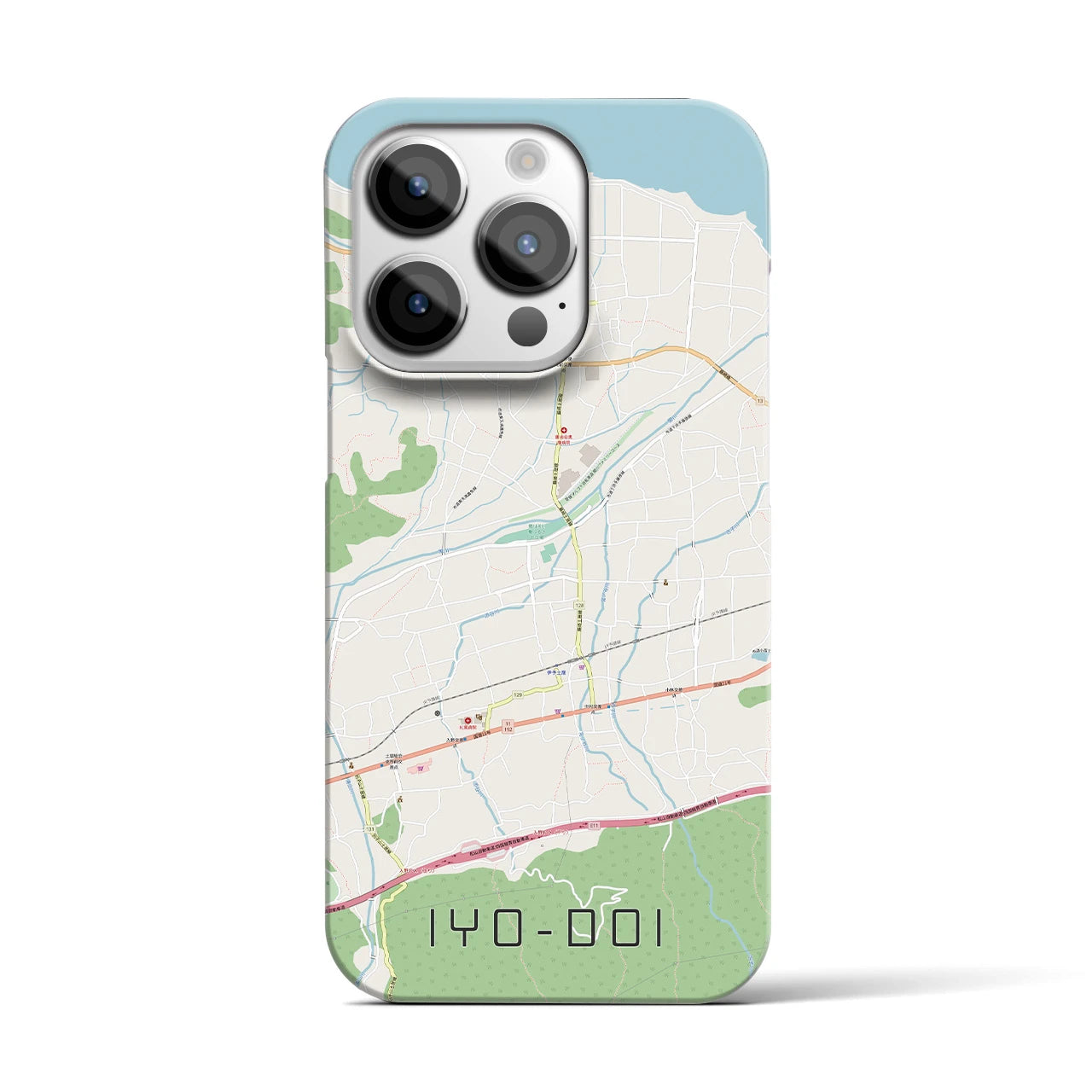 【伊予土居】地図柄iPhoneケース（バックカバータイプ・ナチュラル）iPhone 14 Pro 用
