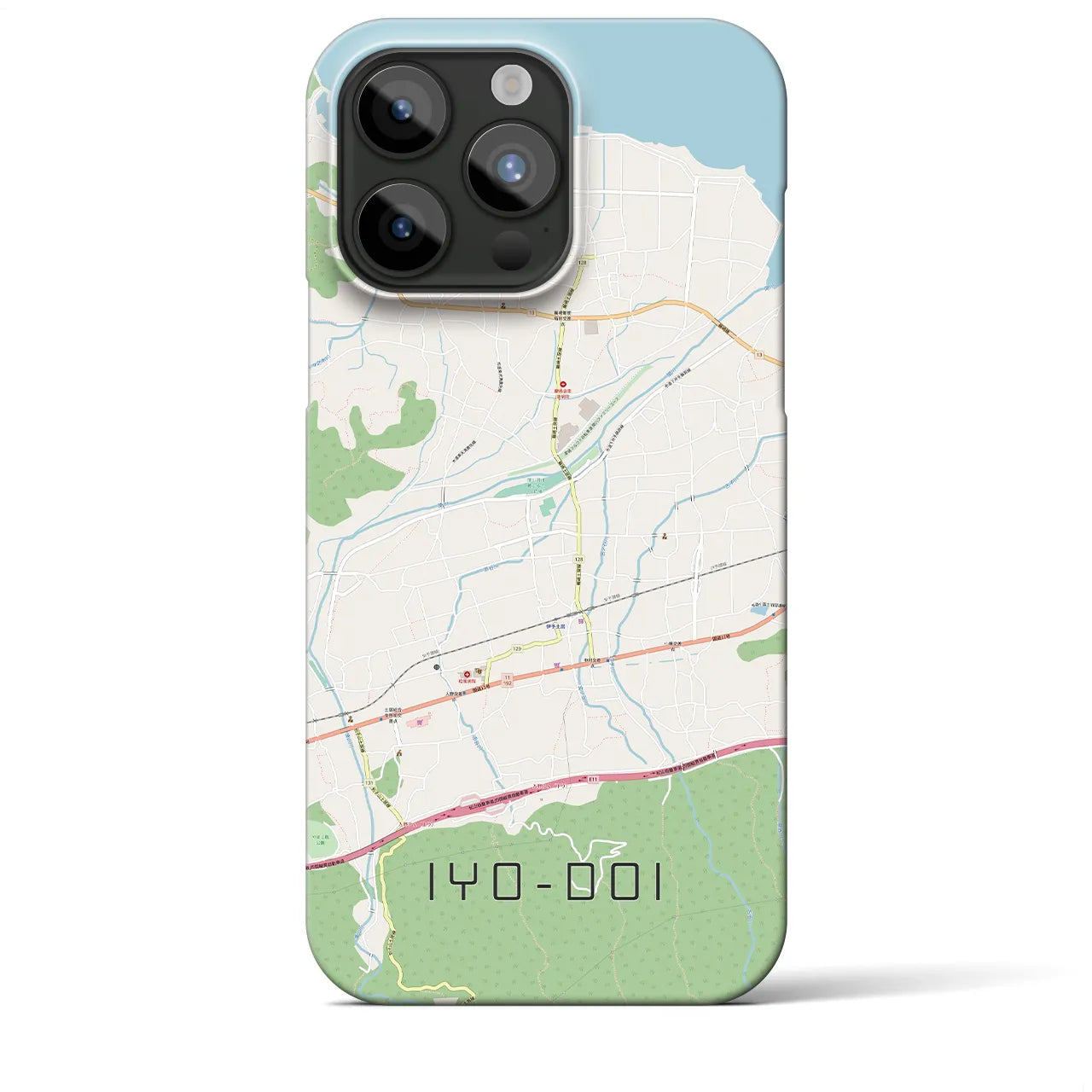 【伊予土居】地図柄iPhoneケース（バックカバータイプ・ナチュラル）iPhone 15 Pro Max 用