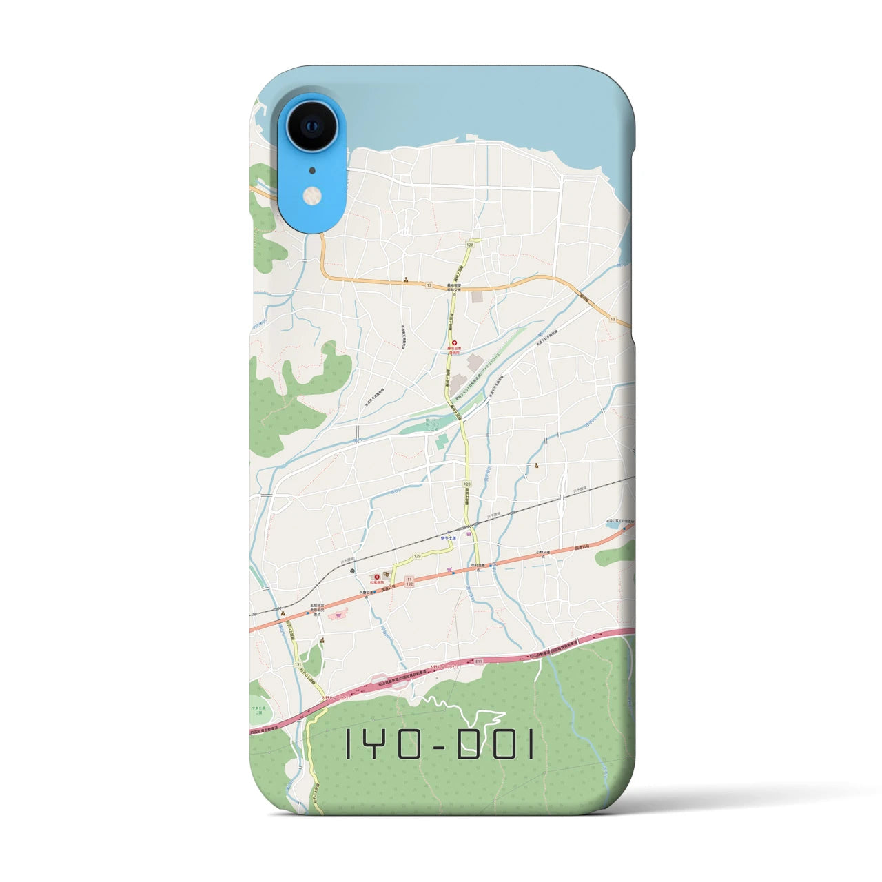 【伊予土居】地図柄iPhoneケース（バックカバータイプ・ナチュラル）iPhone XR 用