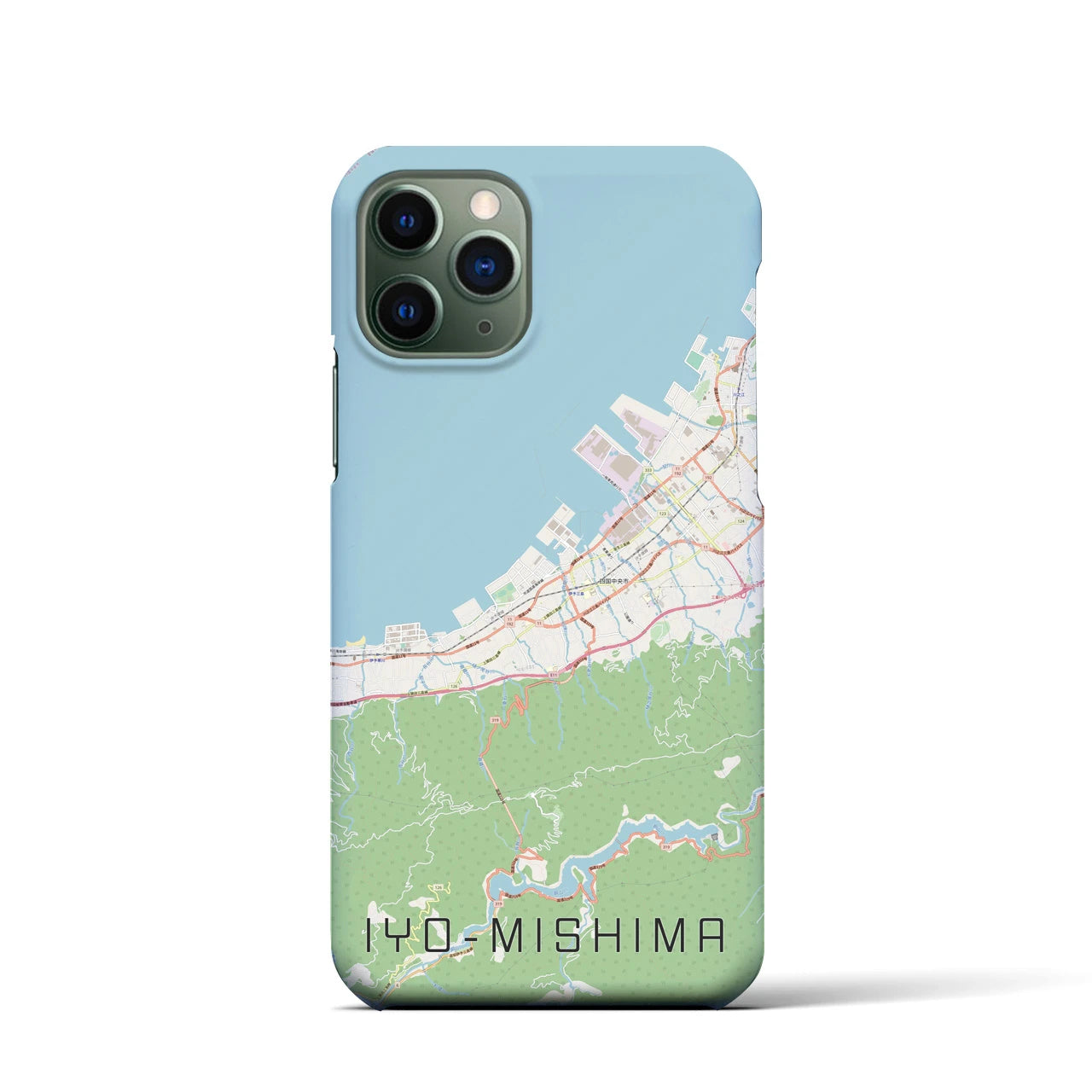 【伊予三島】地図柄iPhoneケース（バックカバータイプ・ナチュラル）iPhone 11 Pro 用