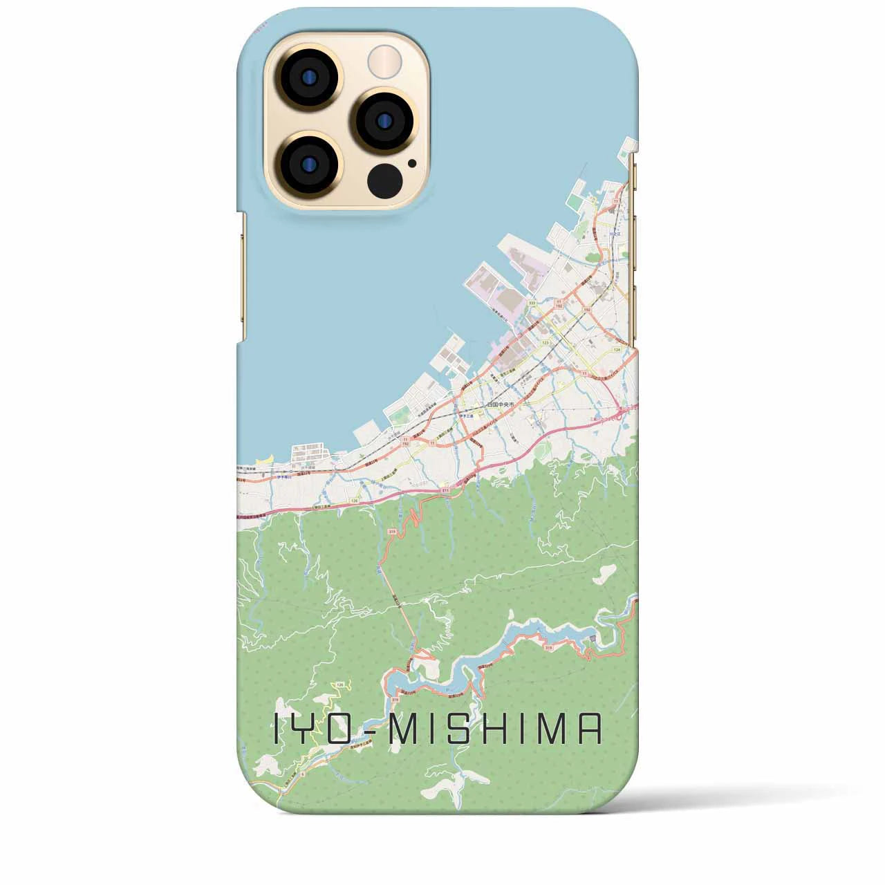 【伊予三島】地図柄iPhoneケース（バックカバータイプ・ナチュラル）iPhone 12 Pro Max 用