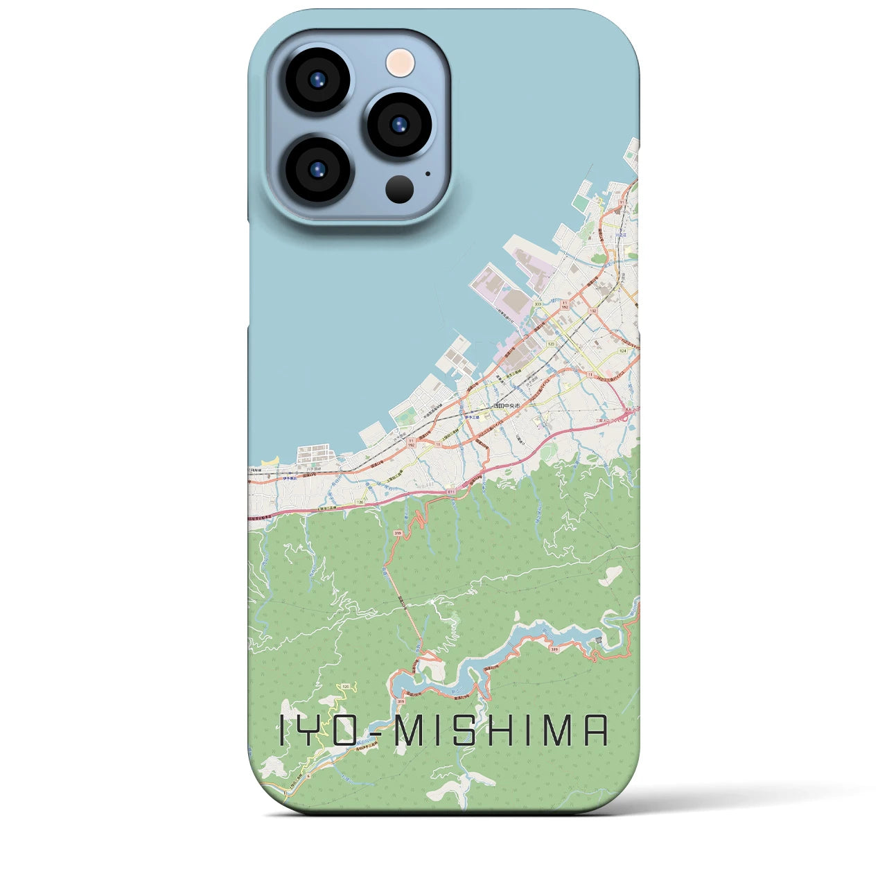 【伊予三島】地図柄iPhoneケース（バックカバータイプ・ナチュラル）iPhone 13 Pro Max 用