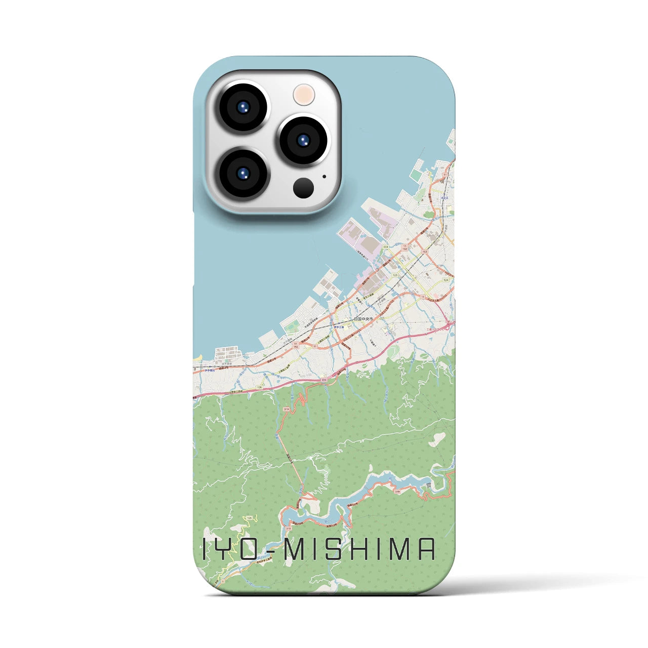【伊予三島】地図柄iPhoneケース（バックカバータイプ・ナチュラル）iPhone 13 Pro 用