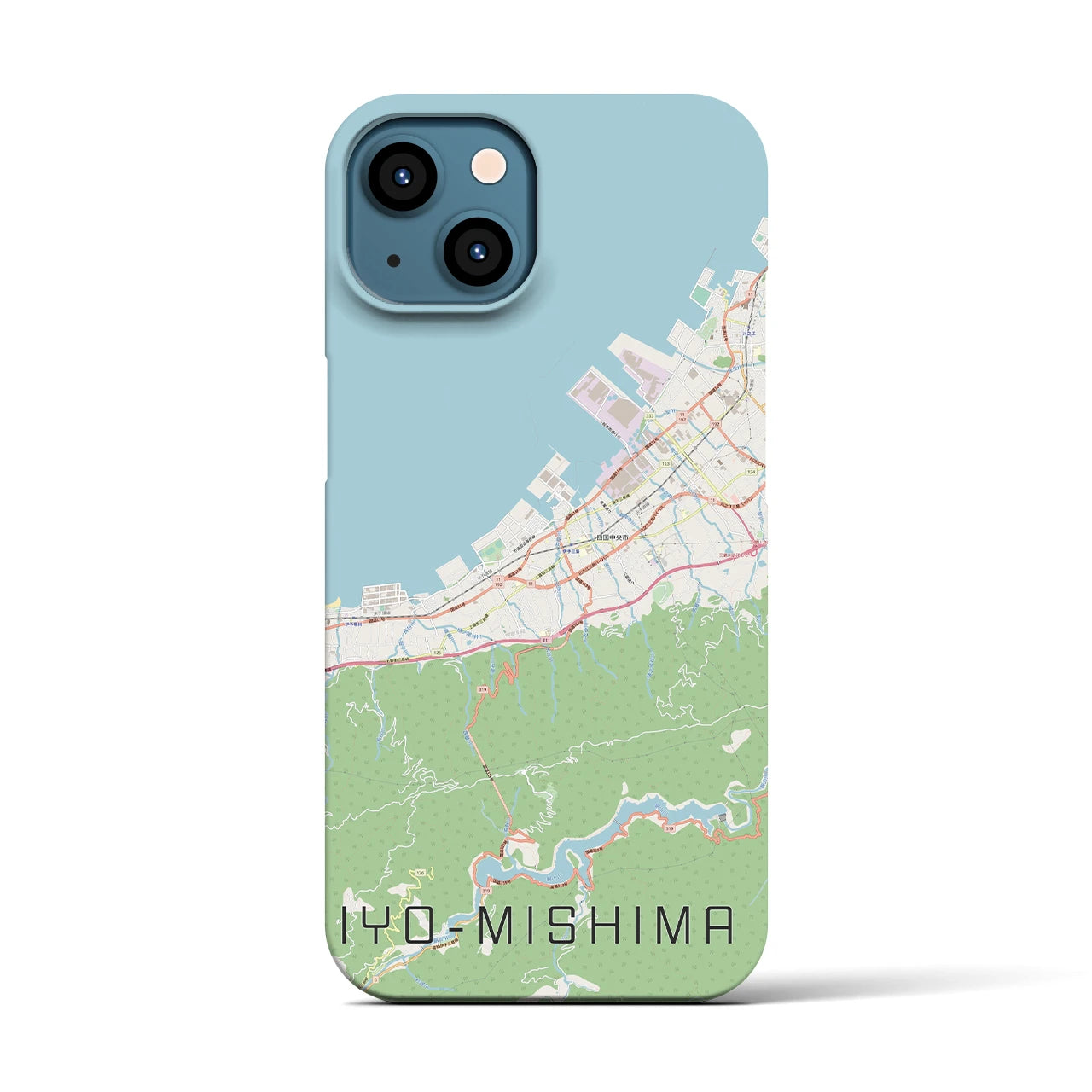 【伊予三島】地図柄iPhoneケース（バックカバータイプ・ナチュラル）iPhone 13 用