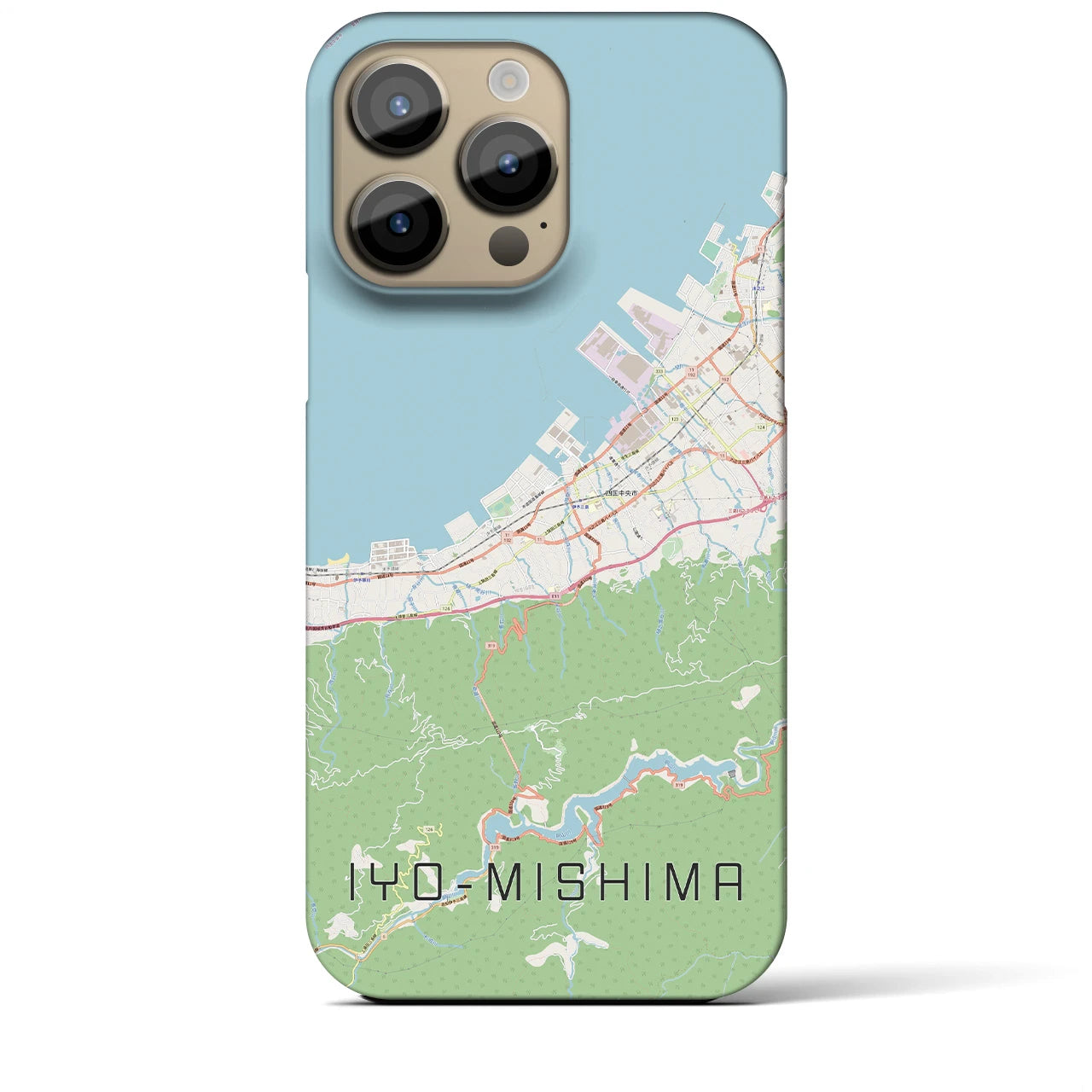 【伊予三島】地図柄iPhoneケース（バックカバータイプ・ナチュラル）iPhone 14 Pro Max 用