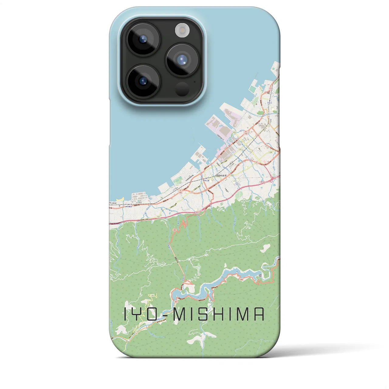 【伊予三島】地図柄iPhoneケース（バックカバータイプ・ナチュラル）iPhone 15 Pro Max 用