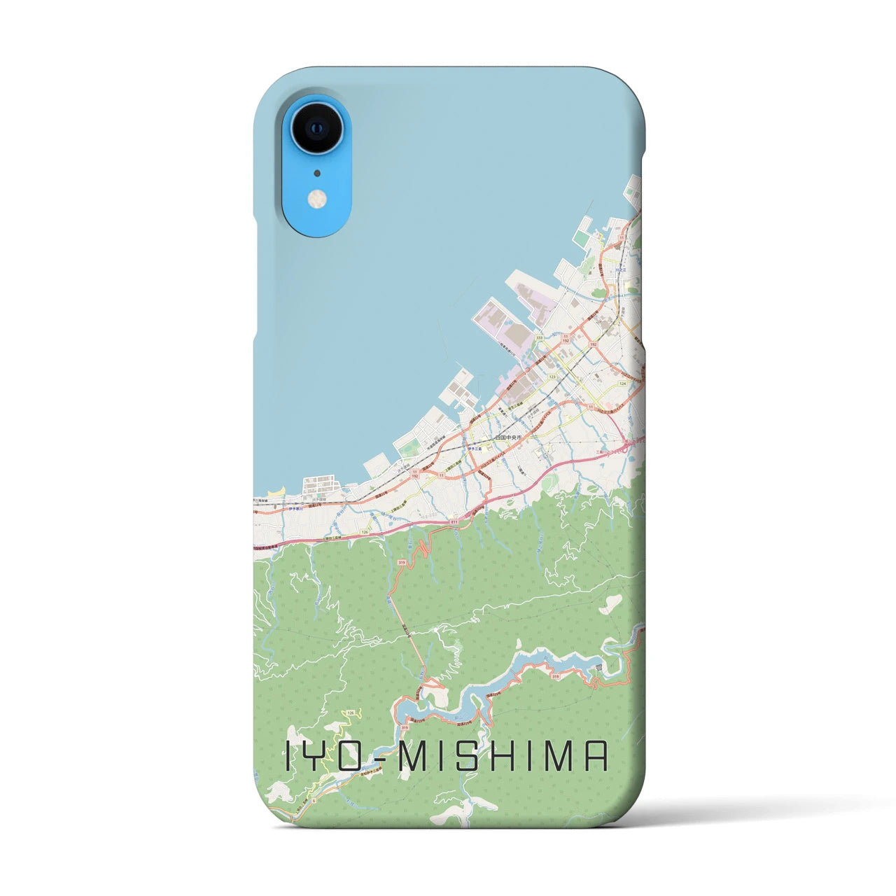【伊予三島】地図柄iPhoneケース（バックカバータイプ・ナチュラル）iPhone XR 用