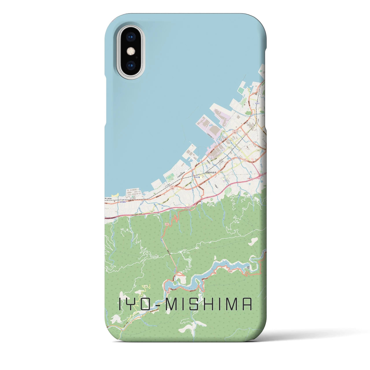 【伊予三島】地図柄iPhoneケース（バックカバータイプ・ナチュラル）iPhone XS Max 用