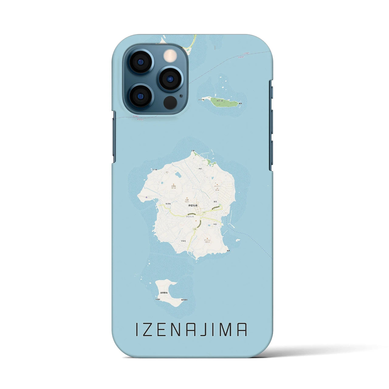 【伊是名島】地図柄iPhoneケース（バックカバータイプ・ナチュラル）iPhone 12 / 12 Pro 用