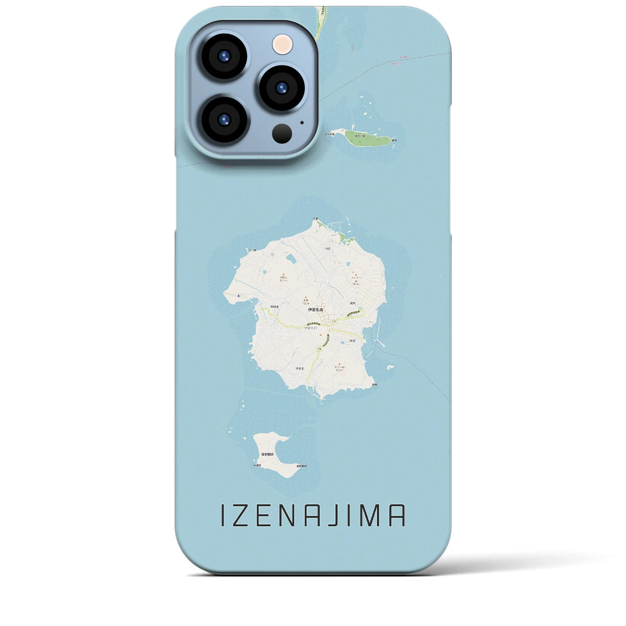 【伊是名島】地図柄iPhoneケース（バックカバータイプ・ナチュラル）iPhone 13 Pro Max 用