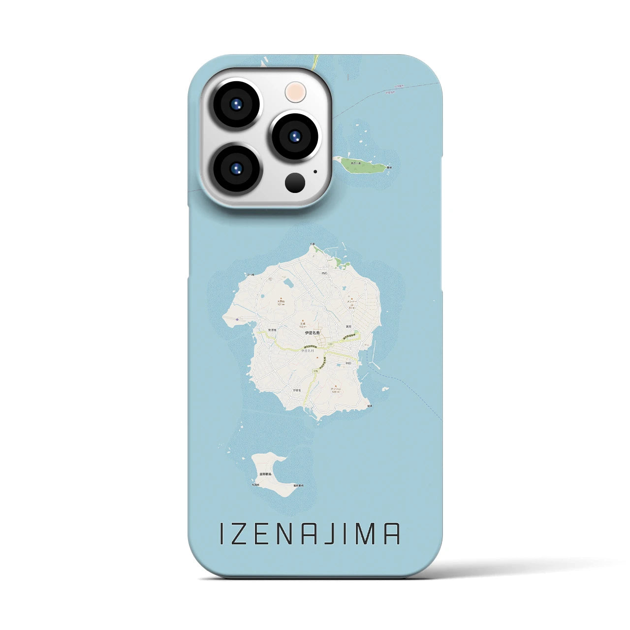 【伊是名島】地図柄iPhoneケース（バックカバータイプ・ナチュラル）iPhone 13 Pro 用