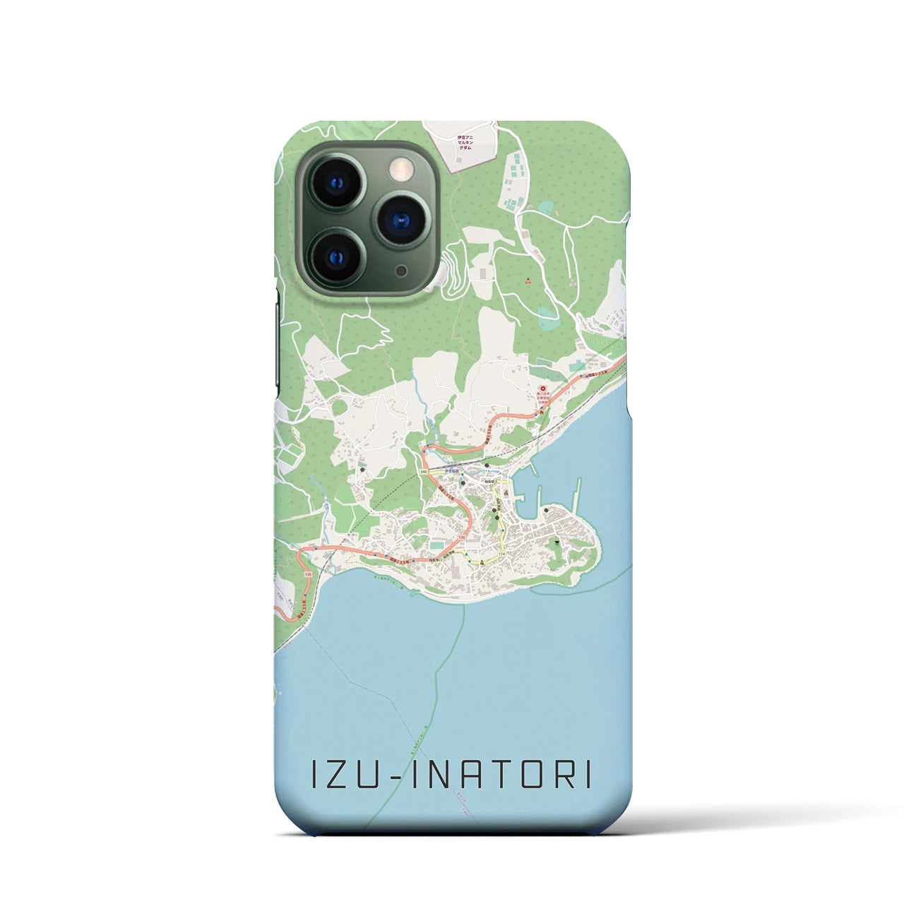 【伊豆稲取】地図柄iPhoneケース（バックカバータイプ・ナチュラル）iPhone 11 Pro 用