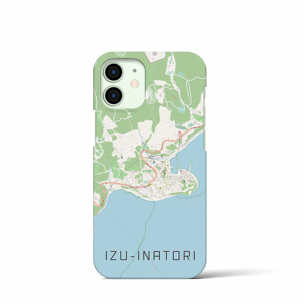 【伊豆稲取】地図柄iPhoneケース（バックカバータイプ・ナチュラル）iPhone 12 mini 用