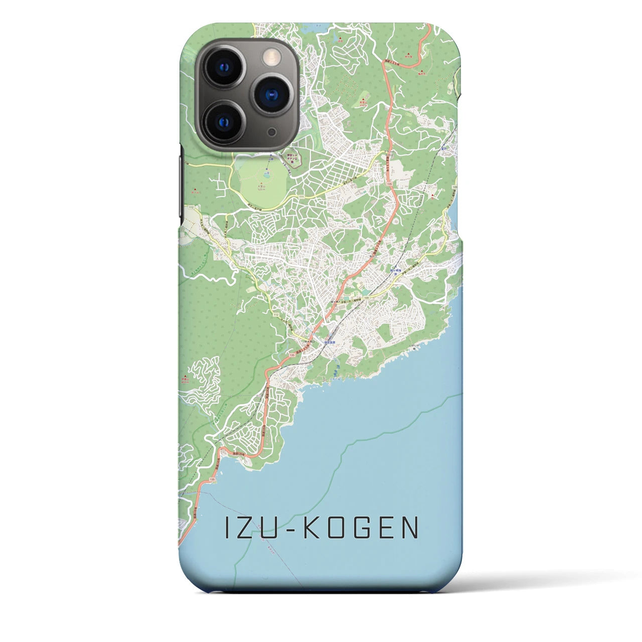 【伊豆高原】地図柄iPhoneケース（バックカバータイプ・ナチュラル）iPhone 11 Pro Max 用